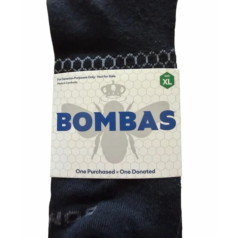 Bombas Men’s XL Performance Crew Sock Bundle 3 Pair Black Athletic NIP